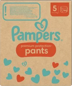 Pampers® Pampers Premium Protection Pants - Maat 5 (12kg - 17kg) - 144 Luierbroekjes - Maandbox -Pampers Katoenen luiers Verkoopwinkel 1000x1200