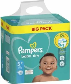 Pampers® Pampers Baby Dry + Maat 5+ ( 12-17 Kg), 56 Stuks