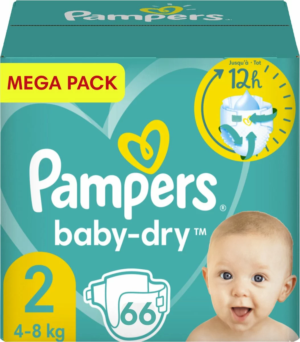 Pampers® Pampers - Baby Dry - Maat 2 - Mega Pack - 66 Luiers 3 Pampers® Pampers - Baby Dry - Maat 2 - Mega Pack - 66 Luiers