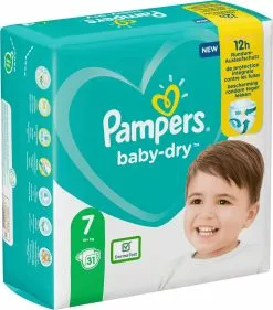 Pampers® Pampers Baby-Dry Maat 7 (15kg+) - 31 Luiers -Pampers Katoenen luiers Verkoopwinkel 1056x1200