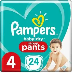 Pampers® Pampers Baby-Dry Pants Maat 4 (9kg-15kg) - 24 Luierbroekjes -Pampers Katoenen luiers Verkoopwinkel 1186x1200 2