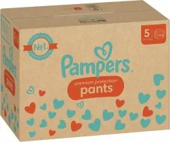 Pampers® Pampers Premium Protection Pants - Maat 5 (12kg - 17kg) - 144 Luierbroekjes - Maandbox -Pampers Katoenen luiers Verkoopwinkel 1200x1005