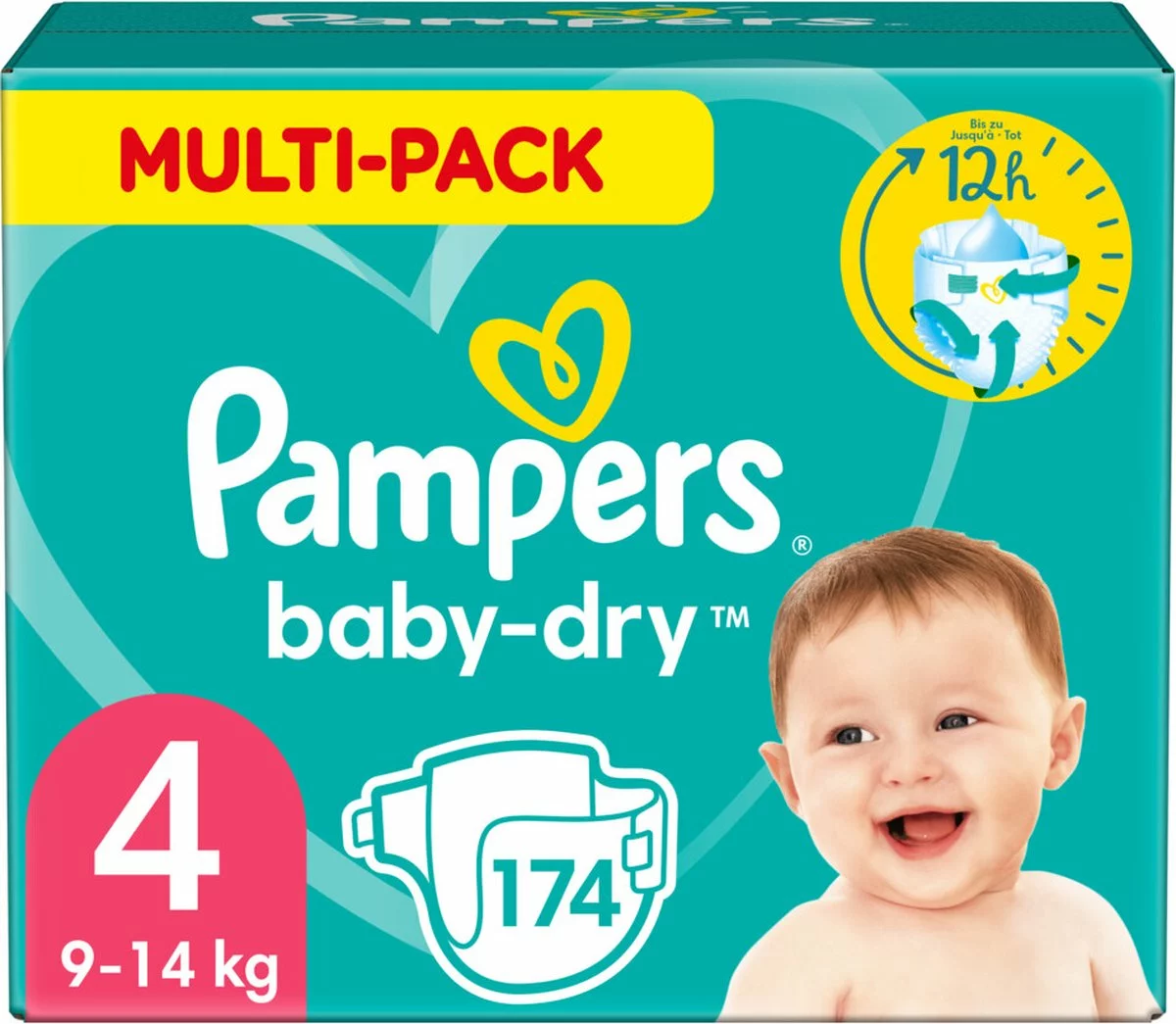 Pampers® Pampers Baby-Dry Luiers - Maat 4 (9-14 Kg) - 174 Stuks - Multi-Pack 11 Pampers® Pampers Baby-Dry Luiers - Maat 4 (9-14 Kg) - 174 Stuks - Multi-Pack - Afbeelding 9