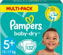 Pampers® Pampers Baby-Dry Luiers - Maat 5+ (12-17 Kg) - 132 Stuks - Multi-Pack -Pampers Katoenen luiers Verkoopwinkel 1200x1045 5