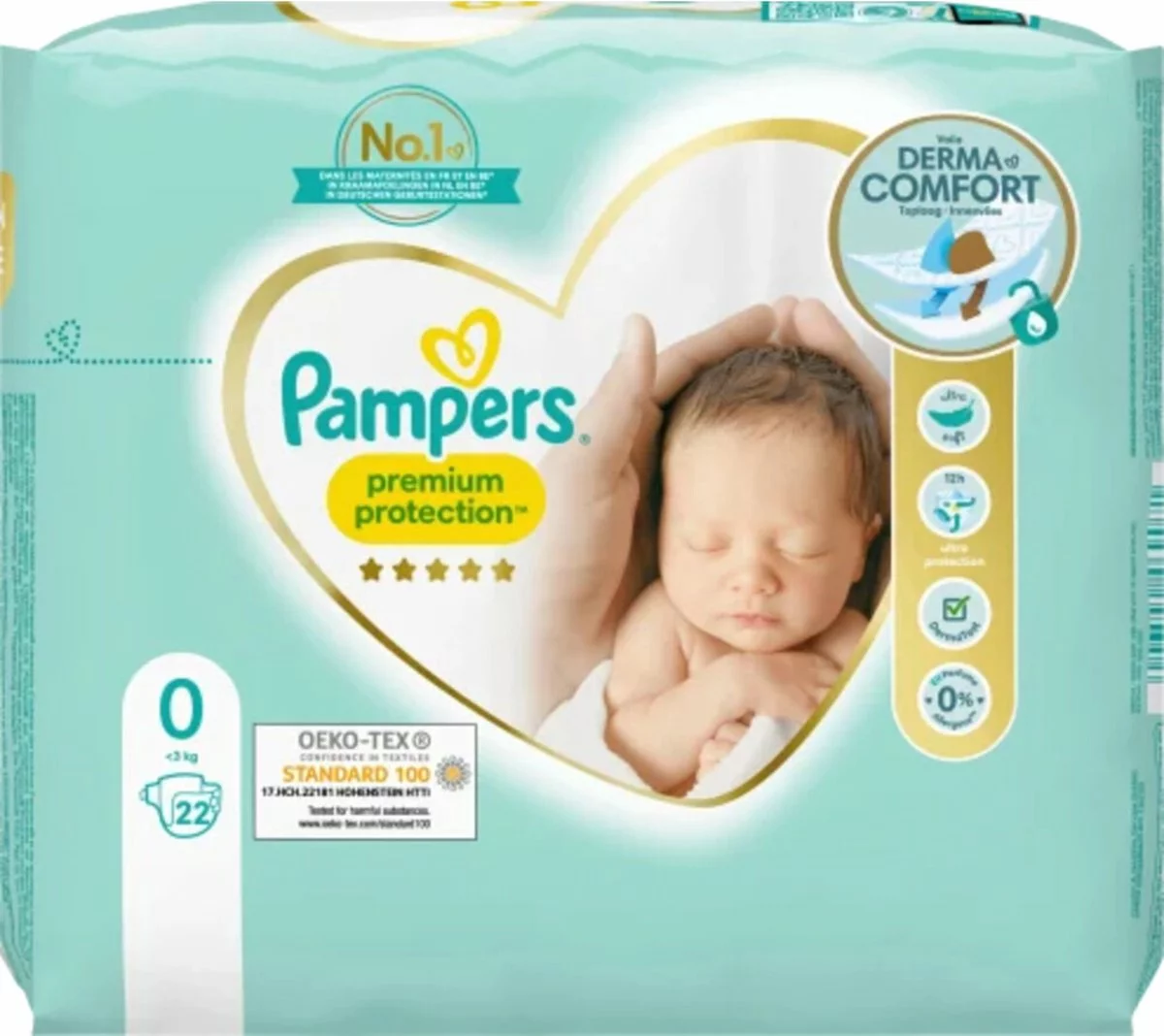 Pampers® 8x Pampers Premium Protection Luiers Maat 0 (<3kg) 22 Stuks 3 Pampers® 8x Pampers Premium Protection Luiers Maat 0 (<3kg) 22 Stuks