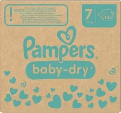 Pampers® Pampers Baby-Dry - Maat 7 (15kg+) - 132 Luiers - Maandbox -Pampers Katoenen luiers Verkoopwinkel 1200x1118