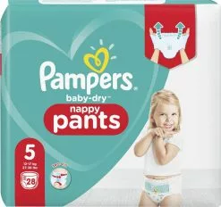 Pampers® Pampers Baby Dry Pants Maat 5 - 28 Luierbroekjes -Pampers Katoenen luiers Verkoopwinkel 1200x1126 1