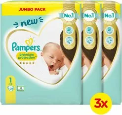 Pampers® Pampers Premium Protection Maat 1 (2-5kg) - 216 Luiers 25 Pampers® Pampers Premium Protection Maat 1 (2-5kg) - 216 Luiers -Pampers Katoenen luiers Verkoopwinkel 1200x1131