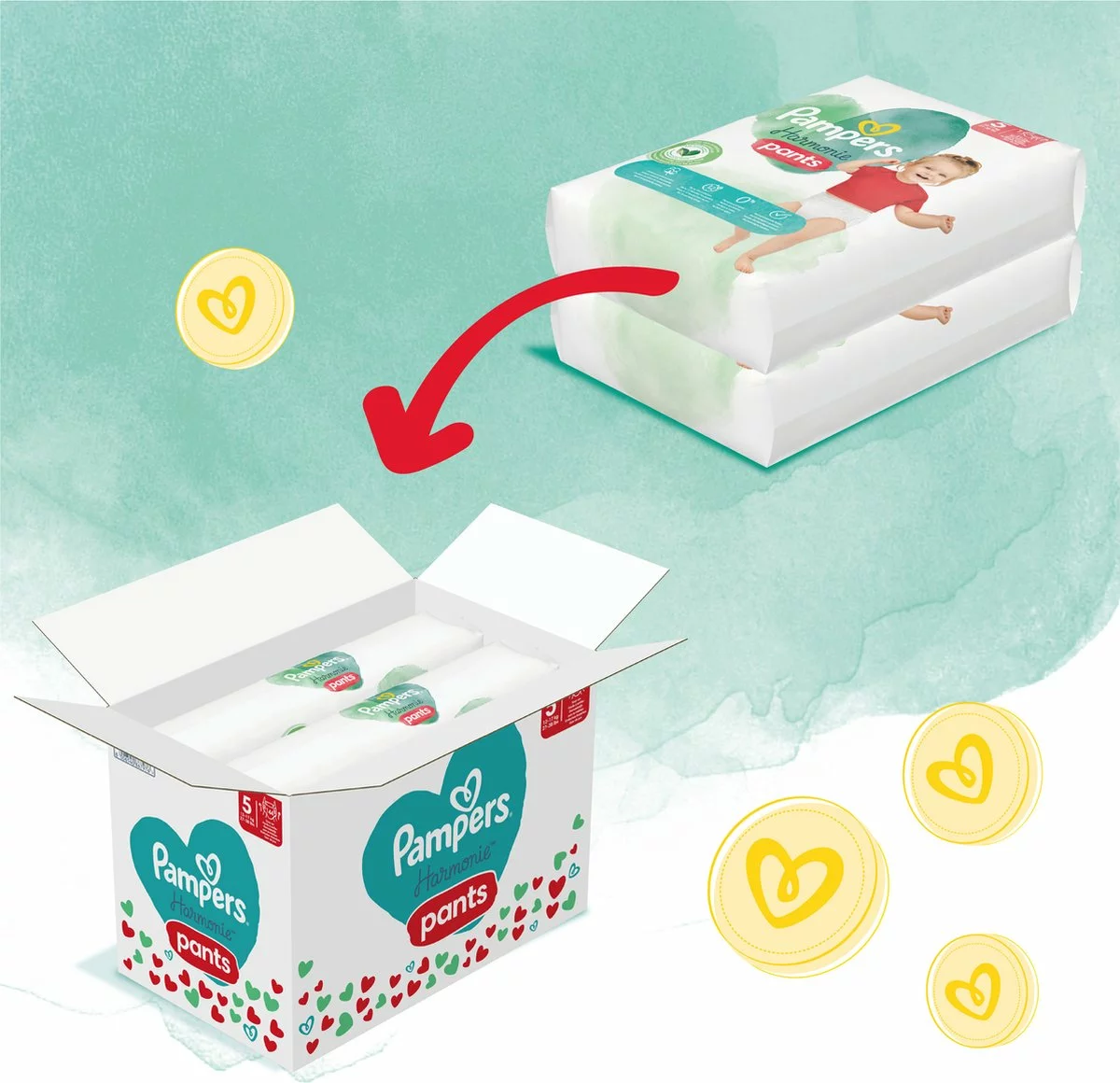 Pampers® Pampers Harmonie Pants Maat 5 - 144 Luierbroekjes - 12kg Tot 17kg - Maandbox 4 Pampers® Pampers Harmonie Pants Maat 5 - 144 Luierbroekjes - 12kg Tot 17kg - Maandbox - Afbeelding 2