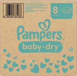 Pampers® Pampers Baby-Dry - Maat 8 (17kg+) - 120 Luiers - Maandbox -Pampers Katoenen luiers Verkoopwinkel 1200x1183 6