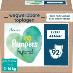 Pampers® Pampers Harmonie Hybrid - Wasbare Luier - 92 Absorberende Wegwerpbare Toplagen