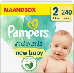 Pampers® Pampers Harmonie Luiers - Maat 2 (4-8kg) - 240 Luiers - Maandbox -Pampers Katoenen luiers Verkoopwinkel 1200x1192 3