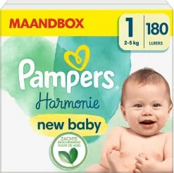 Pampers® Pampers Harmonie Luiers - Maat 1 (2-5kg) - 180 Luiers - Maandbox -Pampers Katoenen luiers Verkoopwinkel 1200x1192 4