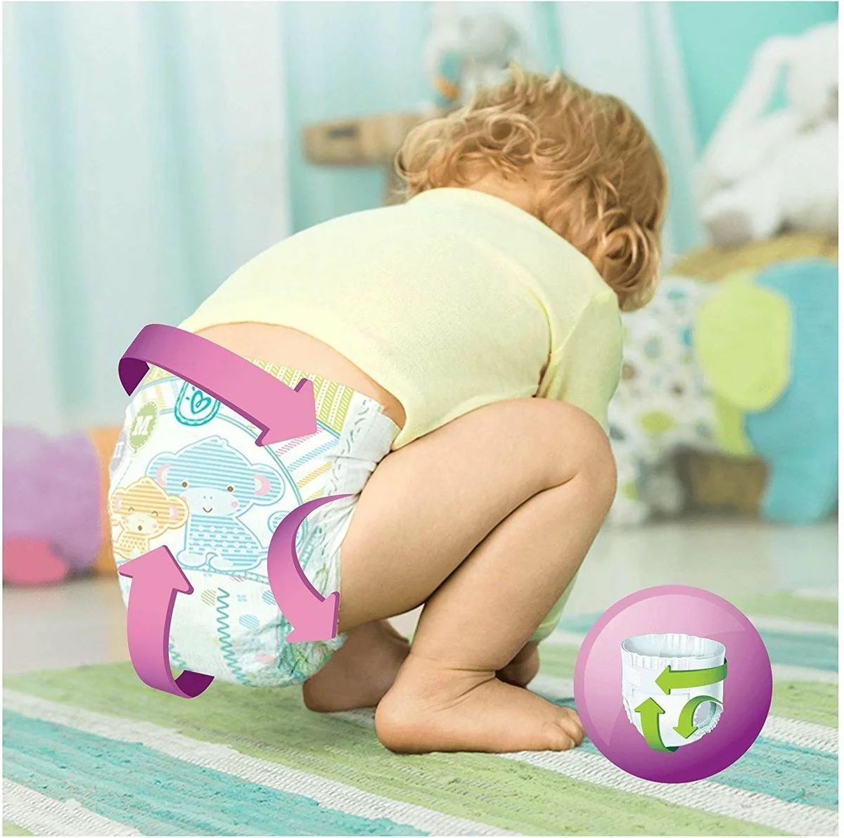 Pampers® Pampers Active Fit Maat 3 Jumbopak 62 Stuks 4 Pampers® Pampers Active Fit Maat 3 Jumbopak 62 Stuks - Afbeelding 2
