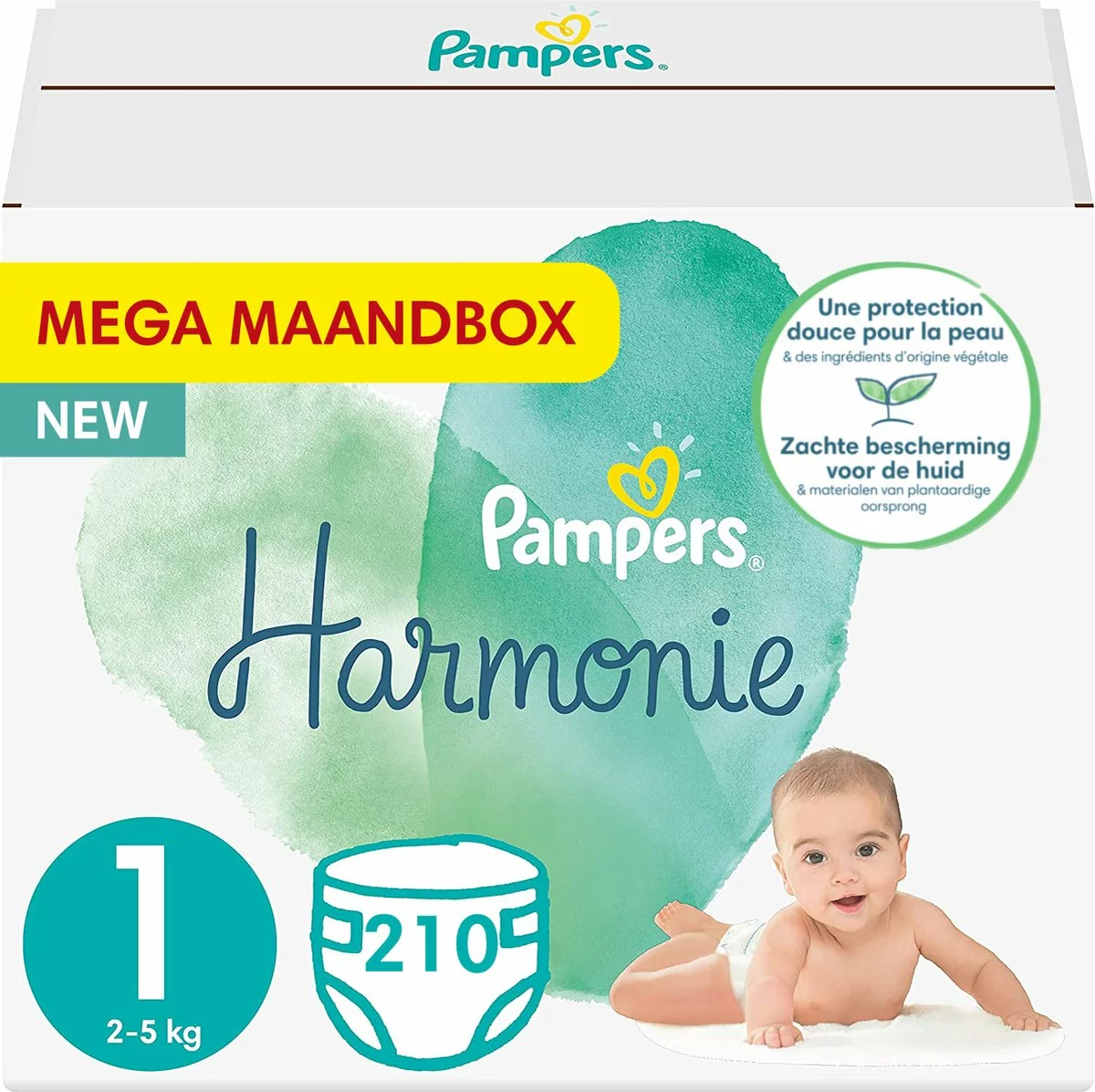 Pampers® Pampers - Harmonie / Pure - Maat 1 - Mega Maandbox - 210 Luiers 3 Pampers® Pampers - Harmonie / Pure - Maat 1 - Mega Maandbox - 210 Luiers