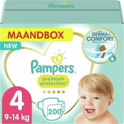 Pampers® Pampers - Premium Protection - Maat 4 - Maandbox- 200 Luiers