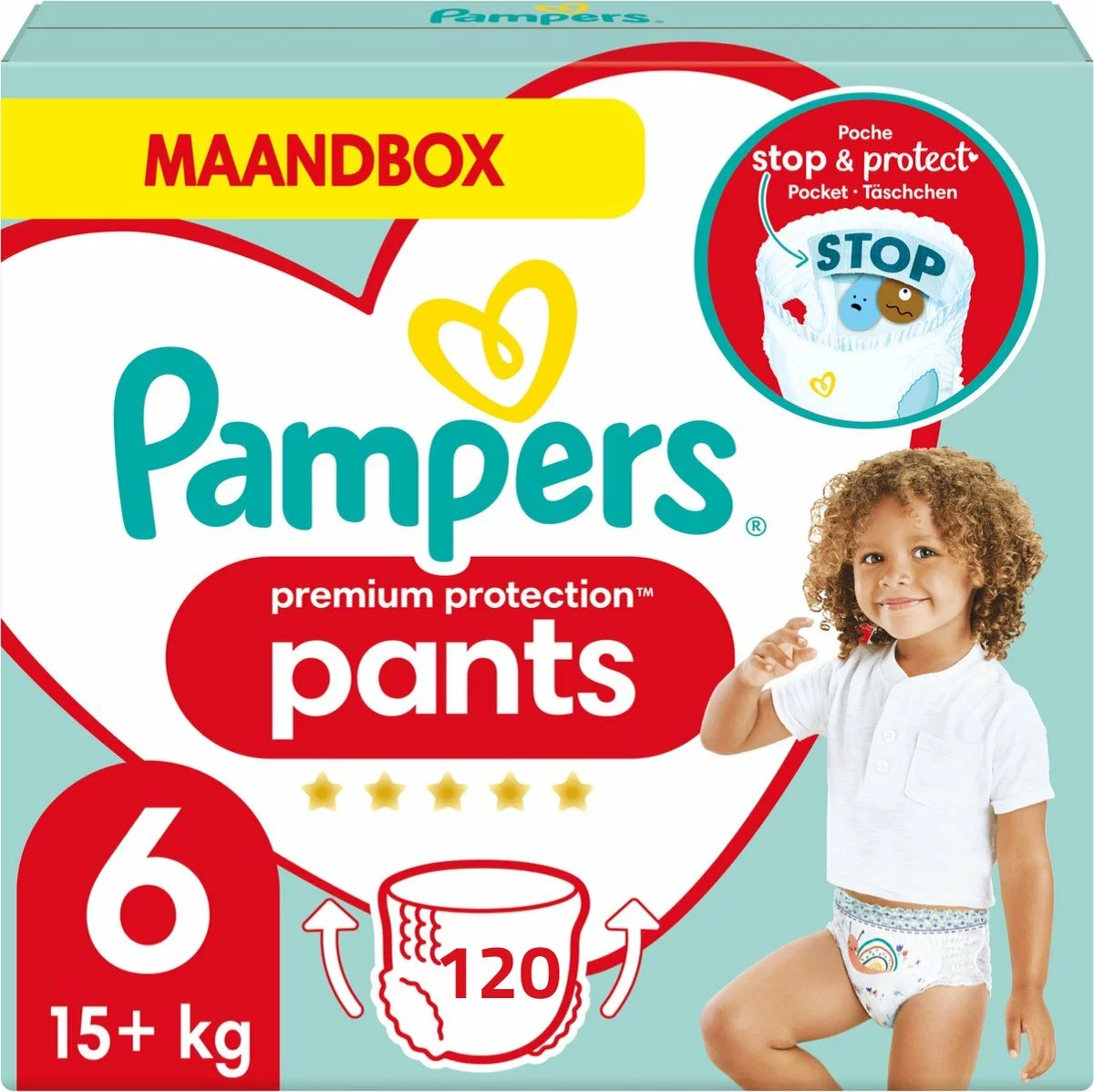 Pampers® Pampers Premium Protection Pants Luierbroekjes - Maat 6 (+15 Kg) - 120 Stuks - Maandbox 3 Pampers® Pampers Premium Protection Pants Luierbroekjes - Maat 6 (+15 Kg) - 120 Stuks - Maandbox