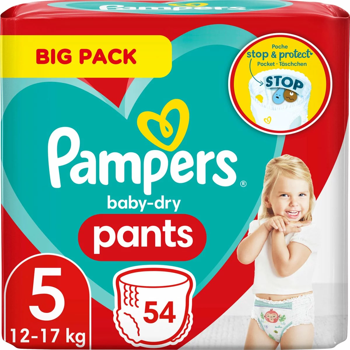 Pampers® Pampers Broek Baby Dry Maat 5 Junior, 12-17 Kg, Grootverpakking, 54 Stuks 13 Pampers® Pampers Broek Baby Dry Maat 5 Junior, 12-17 Kg, Grootverpakking, 54 Stuks - Afbeelding 11