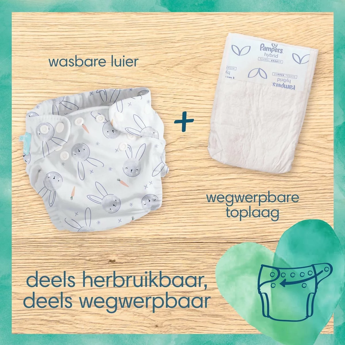 Pampers® Pampers Harmonie Hybrid - Wasbare Luier - 108 Absorberende Wegwerpbare Toplagen 13 Pampers® Pampers Harmonie Hybrid - Wasbare Luier - 108 Absorberende Wegwerpbare Toplagen - Afbeelding 11