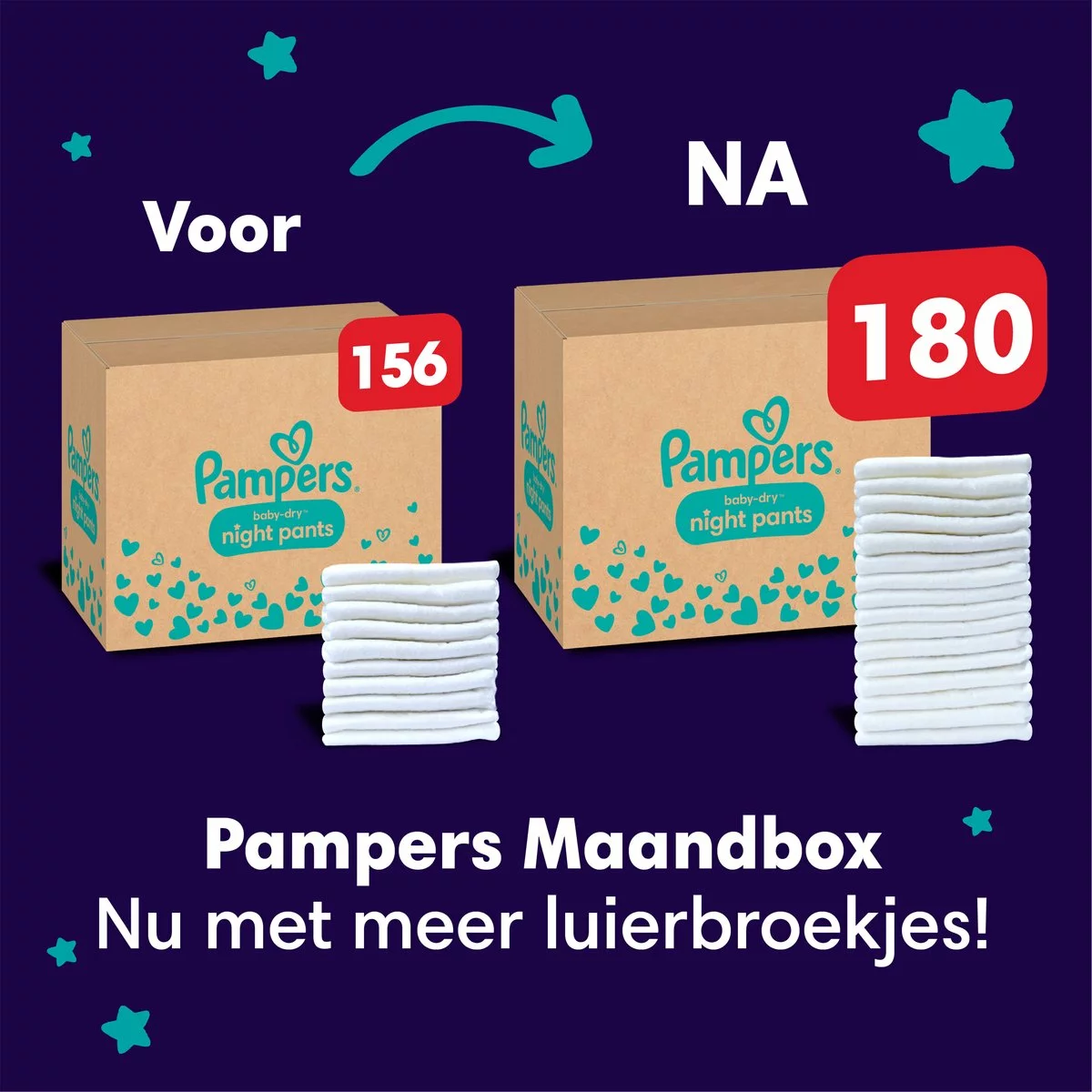 Pampers® Pampers Baby-Dry Night Pants - Maat 4 (9kg - 15kg) - 180 Luierbroekjes Maandbox 4 Pampers® Pampers Baby-Dry Night Pants - Maat 4 (9kg - 15kg) - 180 Luierbroekjes Maandbox - Afbeelding 2