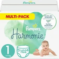 Pampers® Pampers Harmonie Maat 1 (2kg-5kg) - 102 Luiers - Multi-Pack