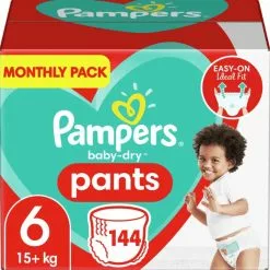 Pampers® Pampers Baby Dry Nappy Pants Maat 6 - 144 Luierbroekjes Maandbox -Pampers Katoenen luiers Verkoopwinkel 1200x1200 26