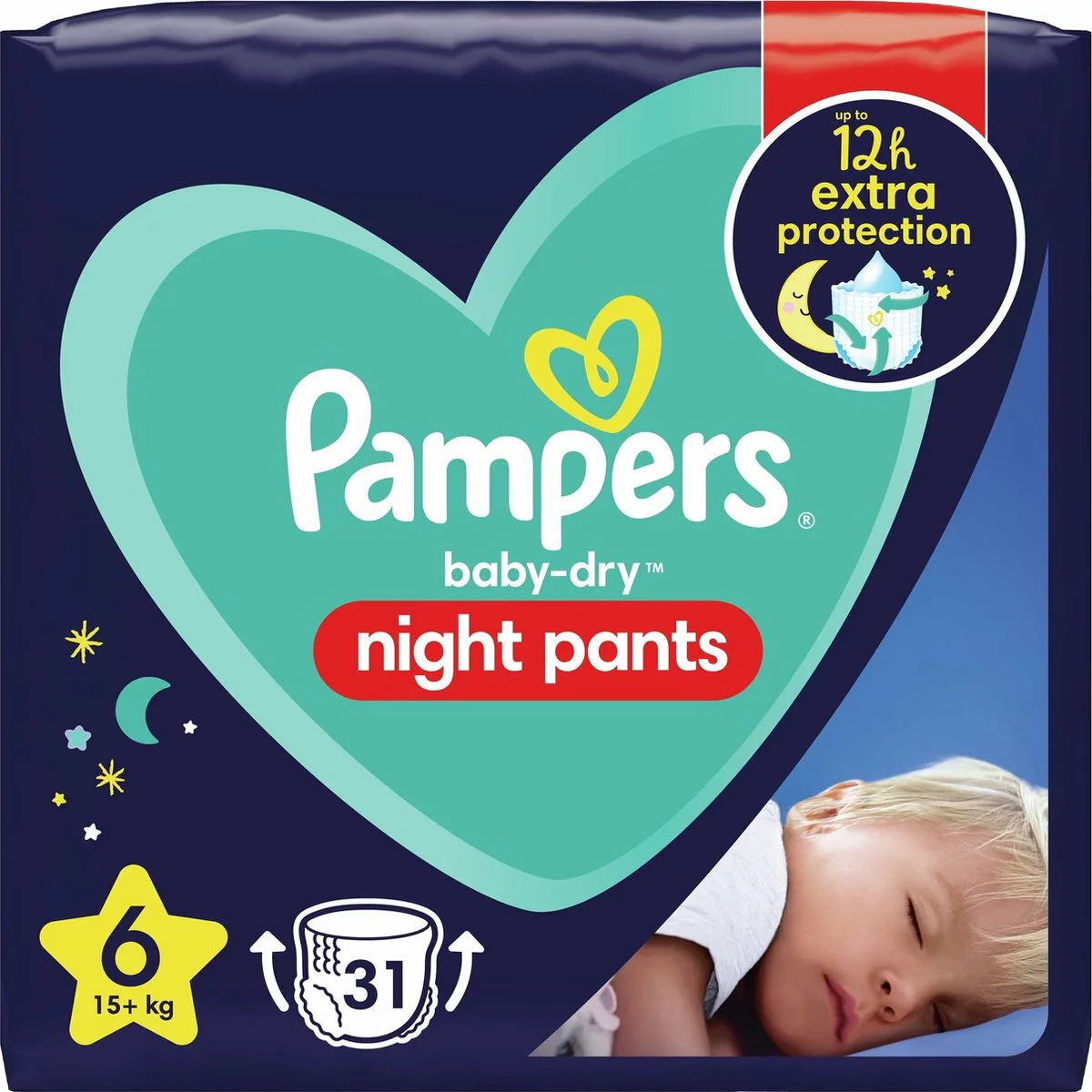 Pampers® Pampers Night Pants Luierbroekjes - Maat 6 - Mega Pack - 62 Luierbroekjes 4 Pampers® Pampers Night Pants Luierbroekjes - Maat 6 - Mega Pack - 62 Luierbroekjes - Afbeelding 2