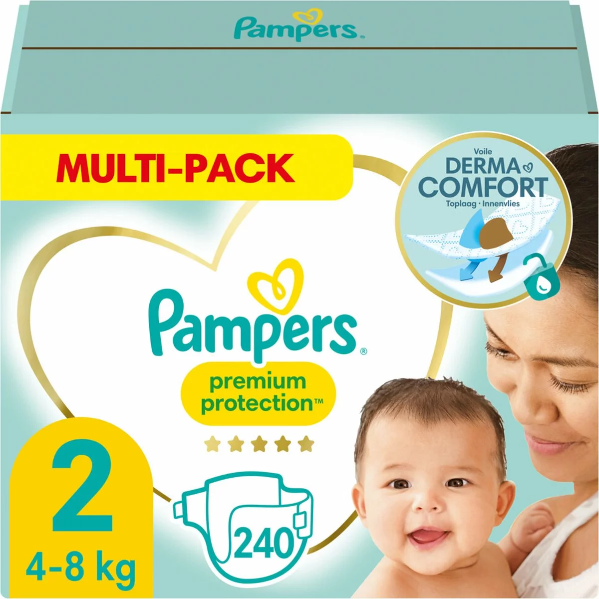 Pampers® Pampers Premium Protection Luiers - Maat 2 (4-8kg) - 240 Stuks - Multi-Pack 9 Pampers® Pampers Premium Protection Luiers - Maat 2 (4-8kg) - 240 Stuks - Multi-Pack - Afbeelding 7