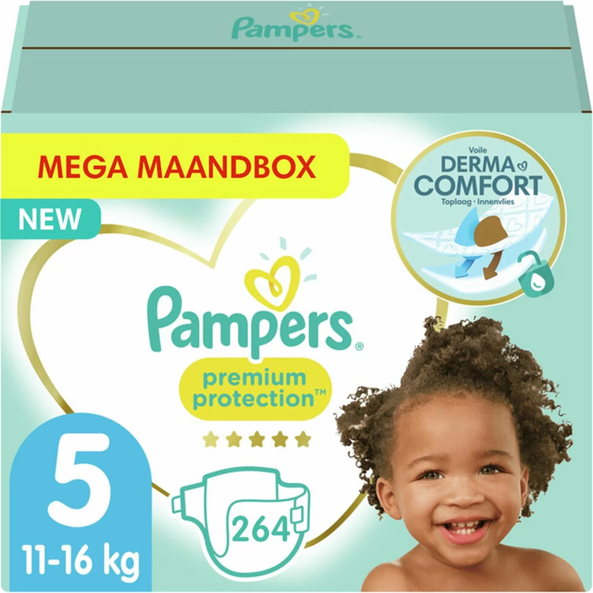 Pampers® Pampers - Premium Protection - Maat 5 - Mega Maandbox - 264 Luiers 3 Pampers® Pampers - Premium Protection - Maat 5 - Mega Maandbox - 264 Luiers