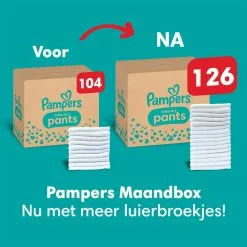Pampers® Pampers Baby-Dry Pants - Maat 7 (17kg+) - 126 Luierbroekjes - Maandbox -Pampers Katoenen luiers Verkoopwinkel 1200x1200 451