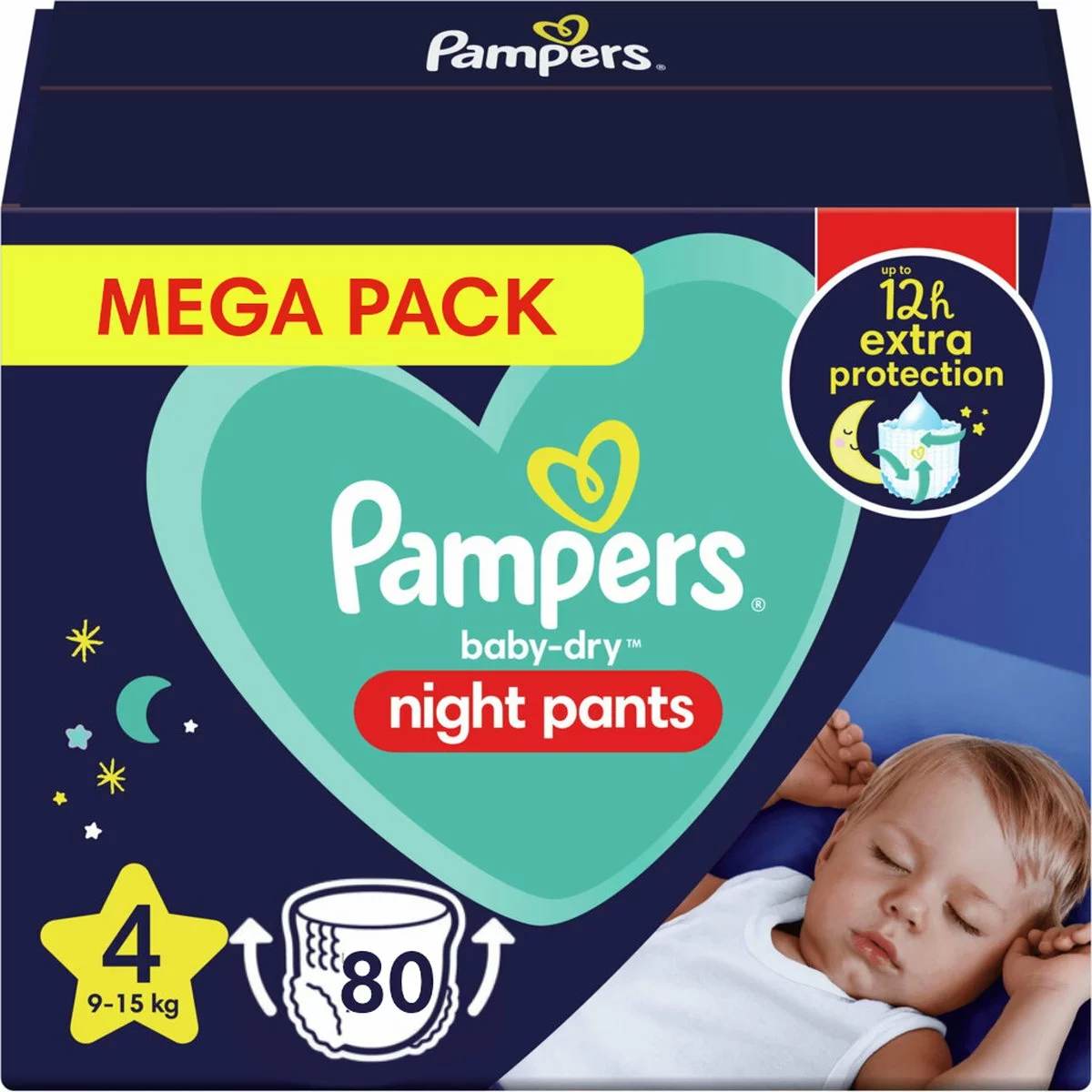 Pampers® Pampers - Night Pants - Maat 4 - Mega Pack - 80 Luierbroekjes 3 Pampers® Pampers - Night Pants - Maat 4 - Mega Pack - 80 Luierbroekjes