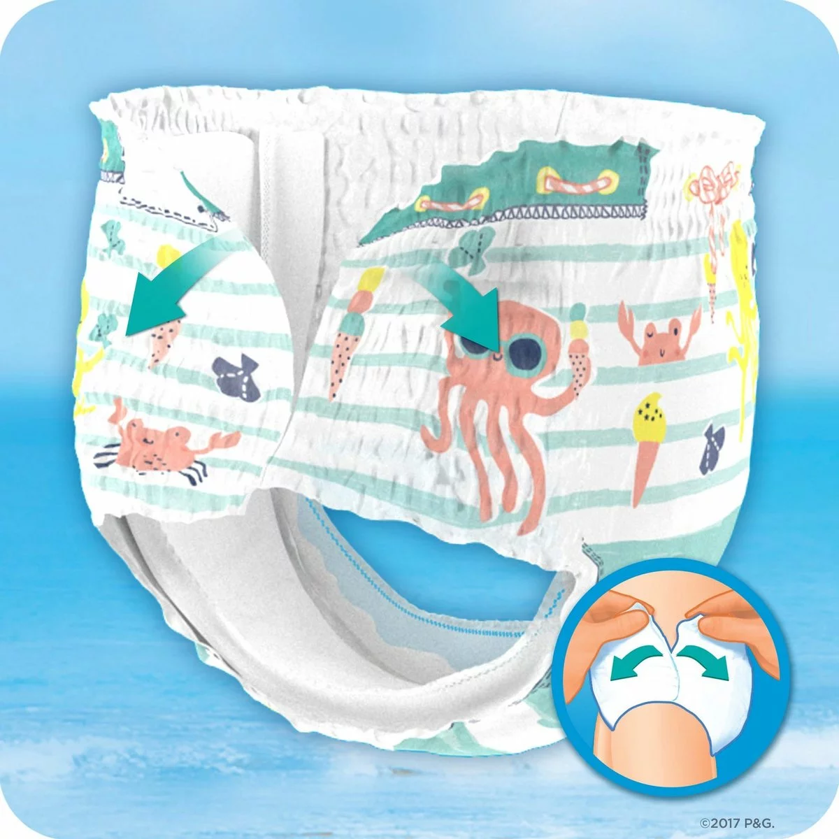 Pampers® Pampers Splashers Wegwerpbare Zwemluiers - Maat 4-5 (9-15 Kg) - 33 Stuks - Voordeelverpakking 7 Pampers® Pampers Splashers Wegwerpbare Zwemluiers - Maat 4-5 (9-15 Kg) - 33 Stuks - Voordeelverpakking - Afbeelding 5