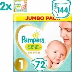 Pampers® Pampers Premium Protection Luiers - Maat 1 (2-5 Kg) - 144 Stuks - Maandbox