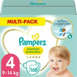 Pampers® Pampers Premium Protection Luiers - Maat 4 (9-14 Kg) - 168 Stuks - Multi-Pack -Pampers Katoenen luiers Verkoopwinkel 1200x1200 708