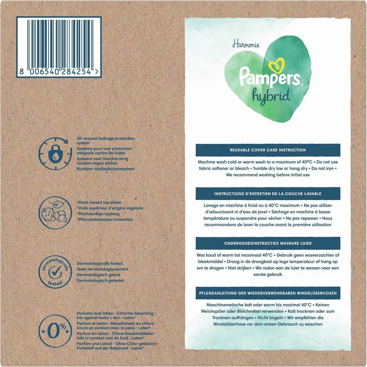 Pampers® Pampers Harmonie Hybrid - Wasbare Luier - 108 Absorberende Wegwerpbare Toplagen 11 Pampers® Pampers Harmonie Hybrid - Wasbare Luier - 108 Absorberende Wegwerpbare Toplagen - Afbeelding 9