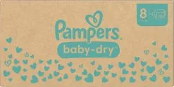 Pampers® Pampers Baby-Dry - Maat 8 (17kg+) - 120 Luiers - Maandbox -Pampers Katoenen luiers Verkoopwinkel 1200x601