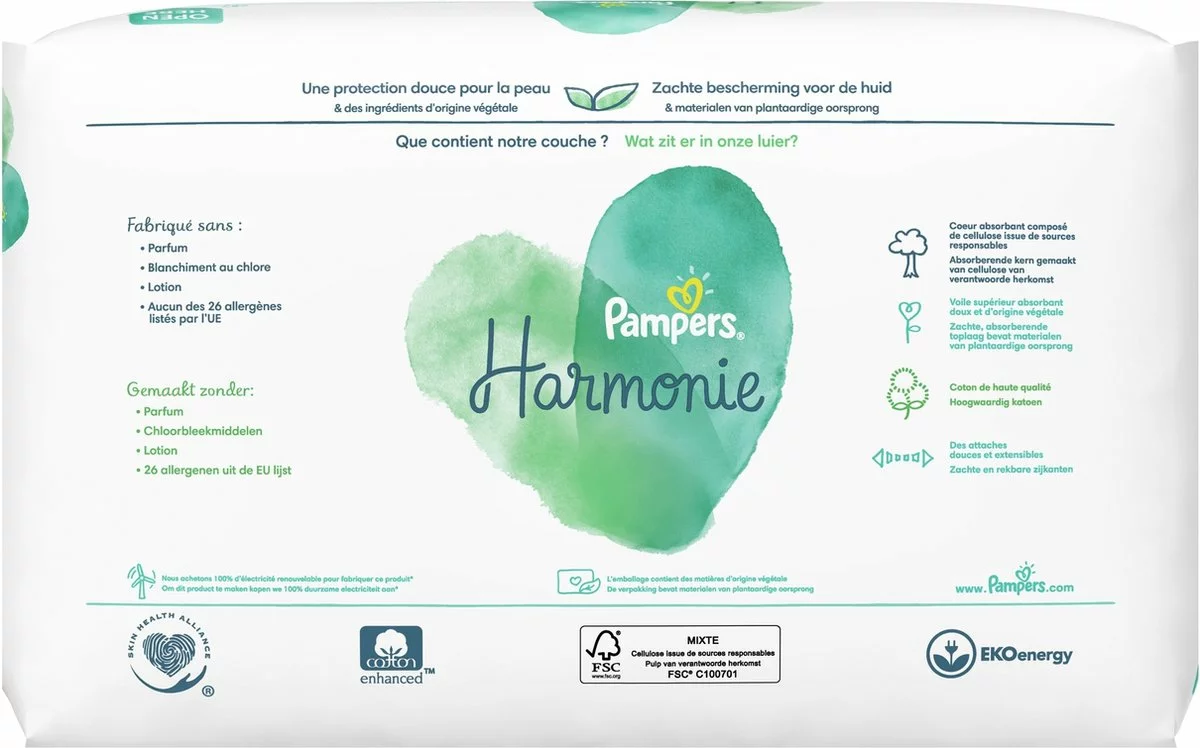 Pampers® Pampers - Harmonie / Pure - Maat 1 - Mega Maandbox - 210 Luiers 11 Pampers® Pampers - Harmonie / Pure - Maat 1 - Mega Maandbox - 210 Luiers - Afbeelding 9