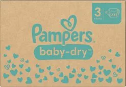 Pampers® Pampers Baby-Dry - Maat 3 (6kg - 10kg) - 222 Luiers - Maandbox 27 Pampers® Pampers Baby-Dry - Maat 3 (6kg - 10kg) - 222 Luiers - Maandbox -Pampers Katoenen luiers Verkoopwinkel 1200x832