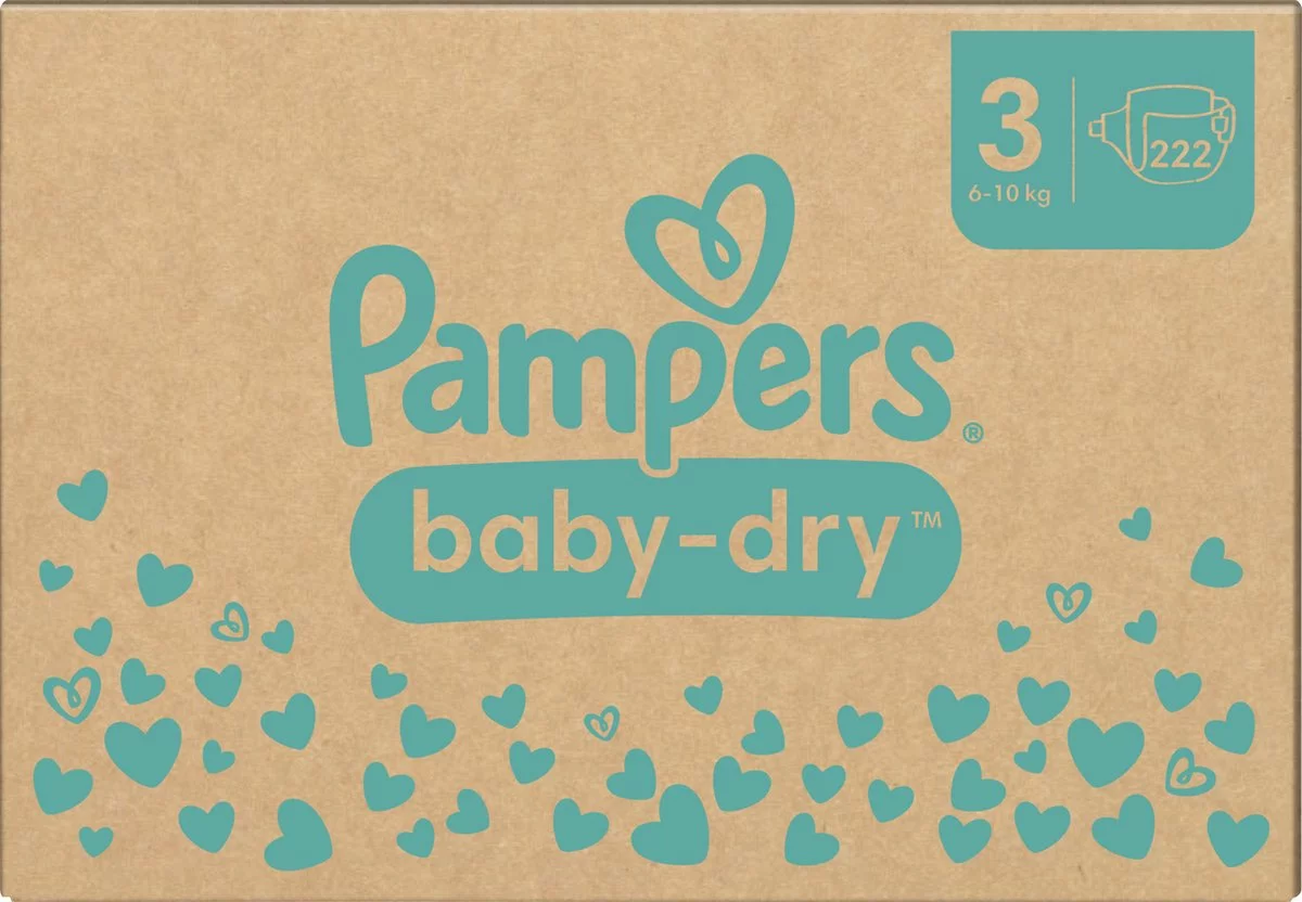 Pampers® Pampers Baby-Dry - Maat 3 (6kg - 10kg) - 222 Luiers - Maandbox 13 Pampers® Pampers Baby-Dry - Maat 3 (6kg - 10kg) - 222 Luiers - Maandbox - Afbeelding 11