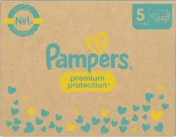 Pampers® Pampers Premium Protection - Maat 5 (11kg - 16kg) - 152 Luiers - Maandbox -Pampers Katoenen luiers Verkoopwinkel 1200x937