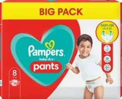 Pampers® Pampers - Baby Dry Pants - Maat 8 - Mega Pack - 36 Luierbroekjes -Pampers Katoenen luiers Verkoopwinkel 1200x975