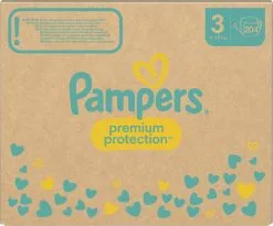 Pampers® Pampers Premium Protection - Maat 3 (6kg - 10kg) - 204 Luiers - Maandbox -Pampers Katoenen luiers Verkoopwinkel 1200x997