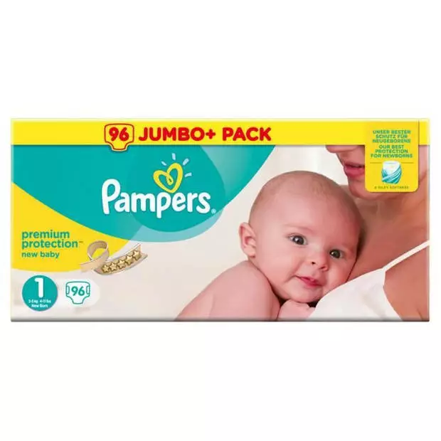 Pampers® Pampers Premium Protection New Baby Maat 1 (Newborn) 2-5 Kg, 96 Luiers - Jumbo Pack 4 Pampers® Pampers Premium Protection New Baby Maat 1 (Newborn) 2-5 Kg, 96 Luiers - Jumbo Pack - Afbeelding 2