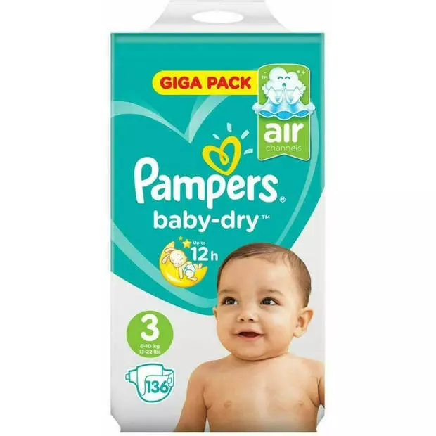 Pampers® Pampers Baby-Dry Maat 3 -136 Luiers 3 Pampers® Pampers Baby-Dry Maat 3 -136 Luiers
