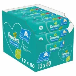 Pampers® Pampers - Fresh Clean - Billendoekjes - 960 Doekjes - 12 X 80 -Pampers Katoenen luiers Verkoopwinkel 3821358 08a2f817