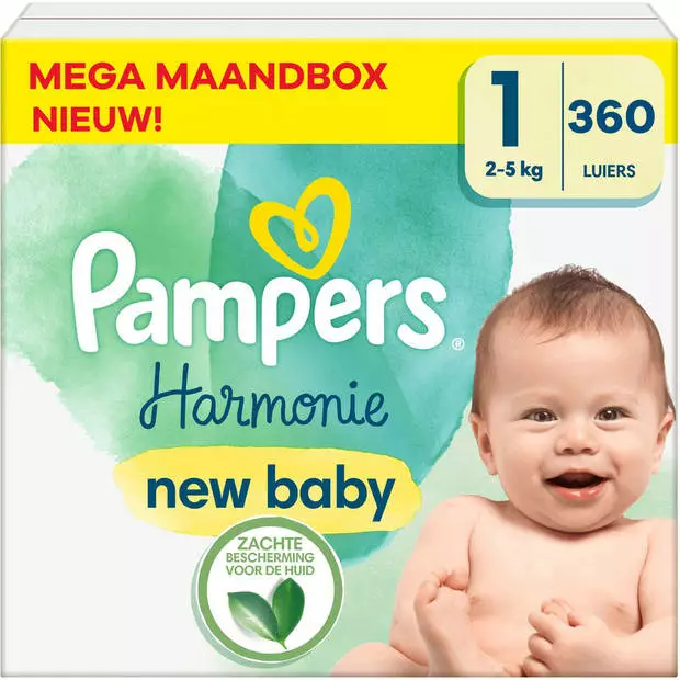 Pampers® Pampers - Harmonie - Maat 1 - Mega Maandbox - 360 Stuks - 2/5 KG 3 Pampers® Pampers - Harmonie - Maat 1 - Mega Maandbox - 360 Stuks - 2/5 KG