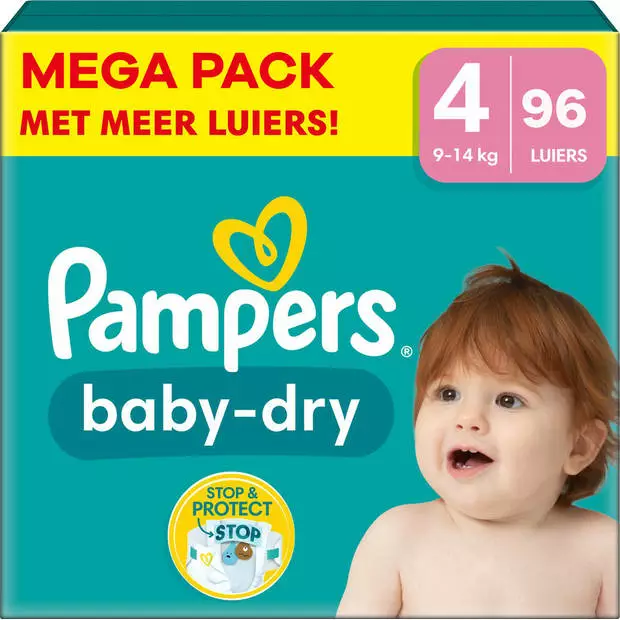 Pampers® Pampers - Baby Dry - Maat 4 - Mega Pack - 96 Stuks - 9/14 KG 3 Pampers® Pampers - Baby Dry - Maat 4 - Mega Pack - 96 Stuks - 9/14 KG