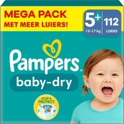 Pampers® Pampers - Baby Dry - Maat 5+ - Mega Pack - 112 Stuks - 12/17 KG