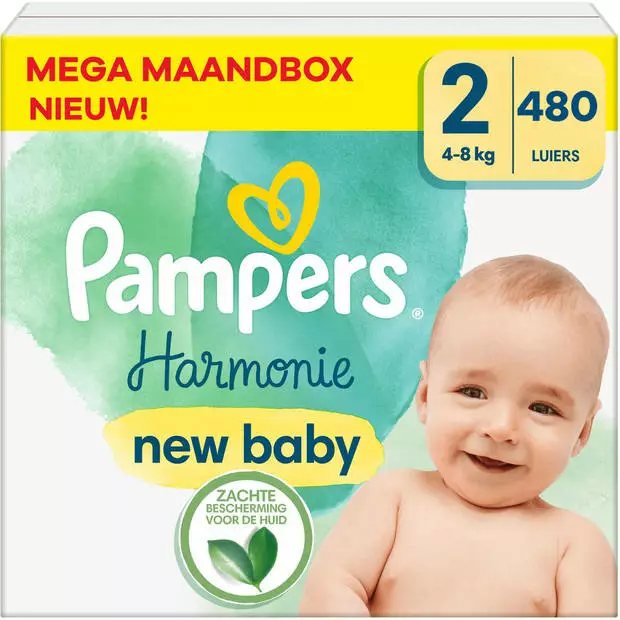Pampers® Pampers - Harmonie - Maat 2 - Mega Maandbox - 480 Stuks - 4/8 KG 4 Pampers® Pampers - Harmonie - Maat 2 - Mega Maandbox - 480 Stuks - 4/8 KG - Afbeelding 2