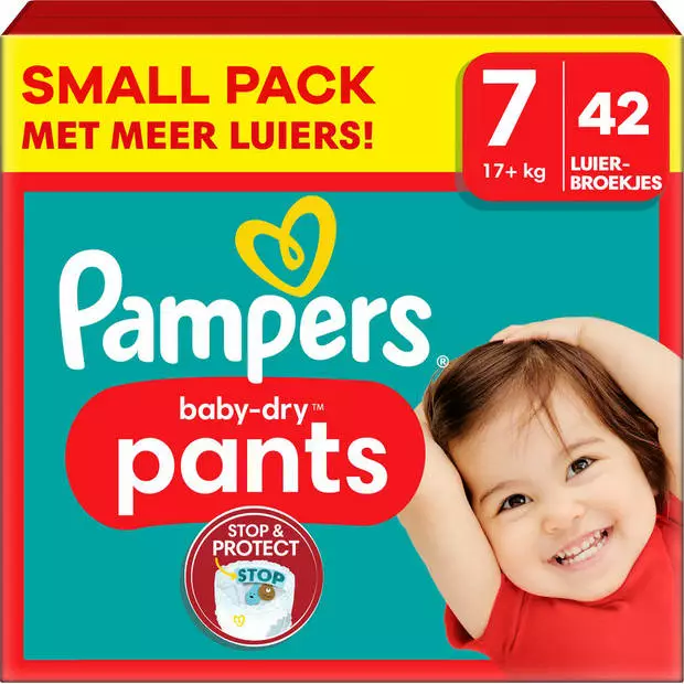 Pampers® Pampers - Baby Dry Pants - Maat 7 - Small Pack - 42 Stuks - 17+ KG 4 Pampers® Pampers - Baby Dry Pants - Maat 7 - Small Pack - 42 Stuks - 17+ KG - Afbeelding 2